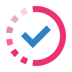 Pink cartoon checkmark